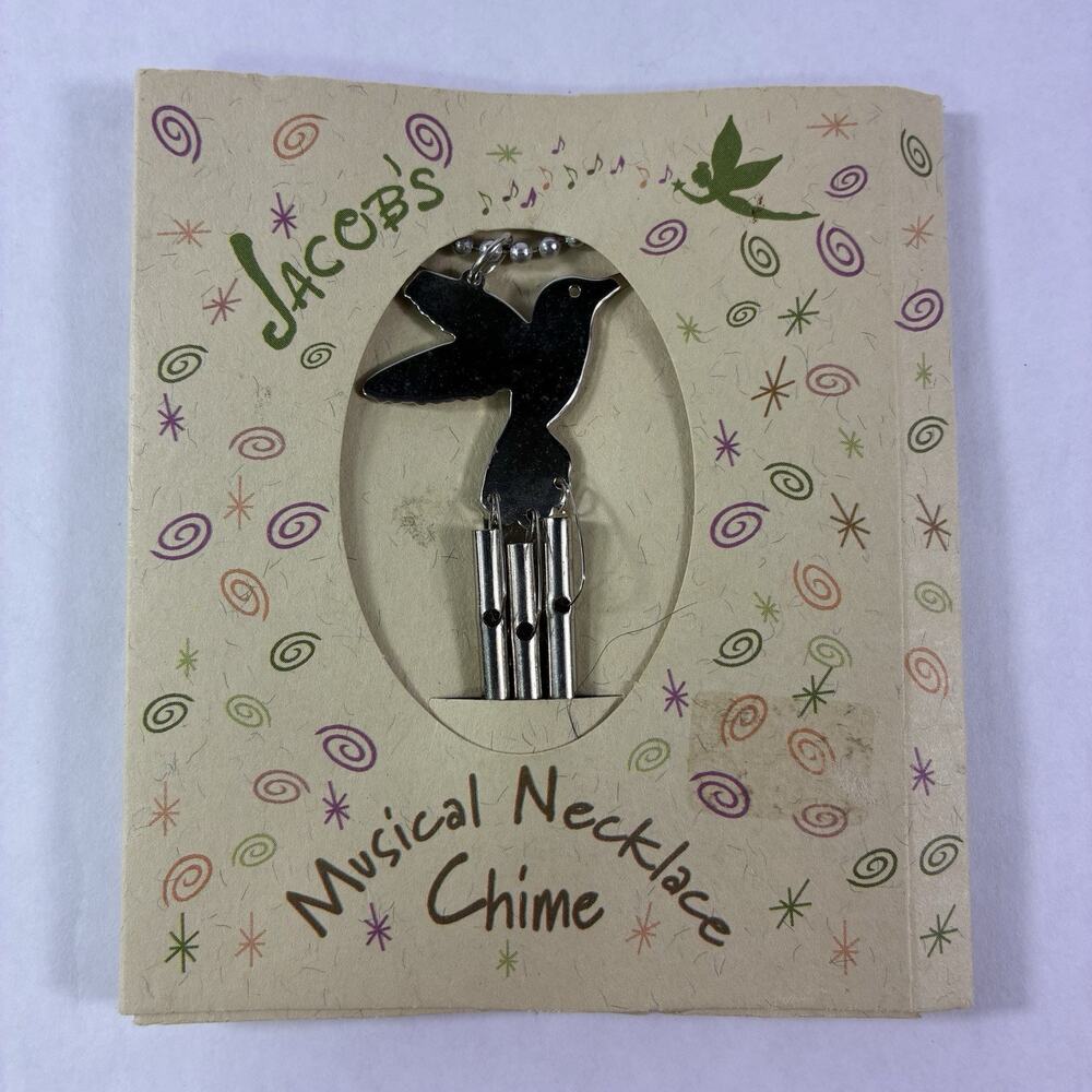 Jacob's Musical Chime Necklace Silver Tone Humming Bird New Music